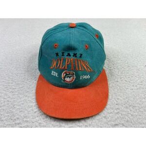 Vintage Miami Dolphins Hat Cap Snap Back Boys One Size Teal NFL Fresh Caps